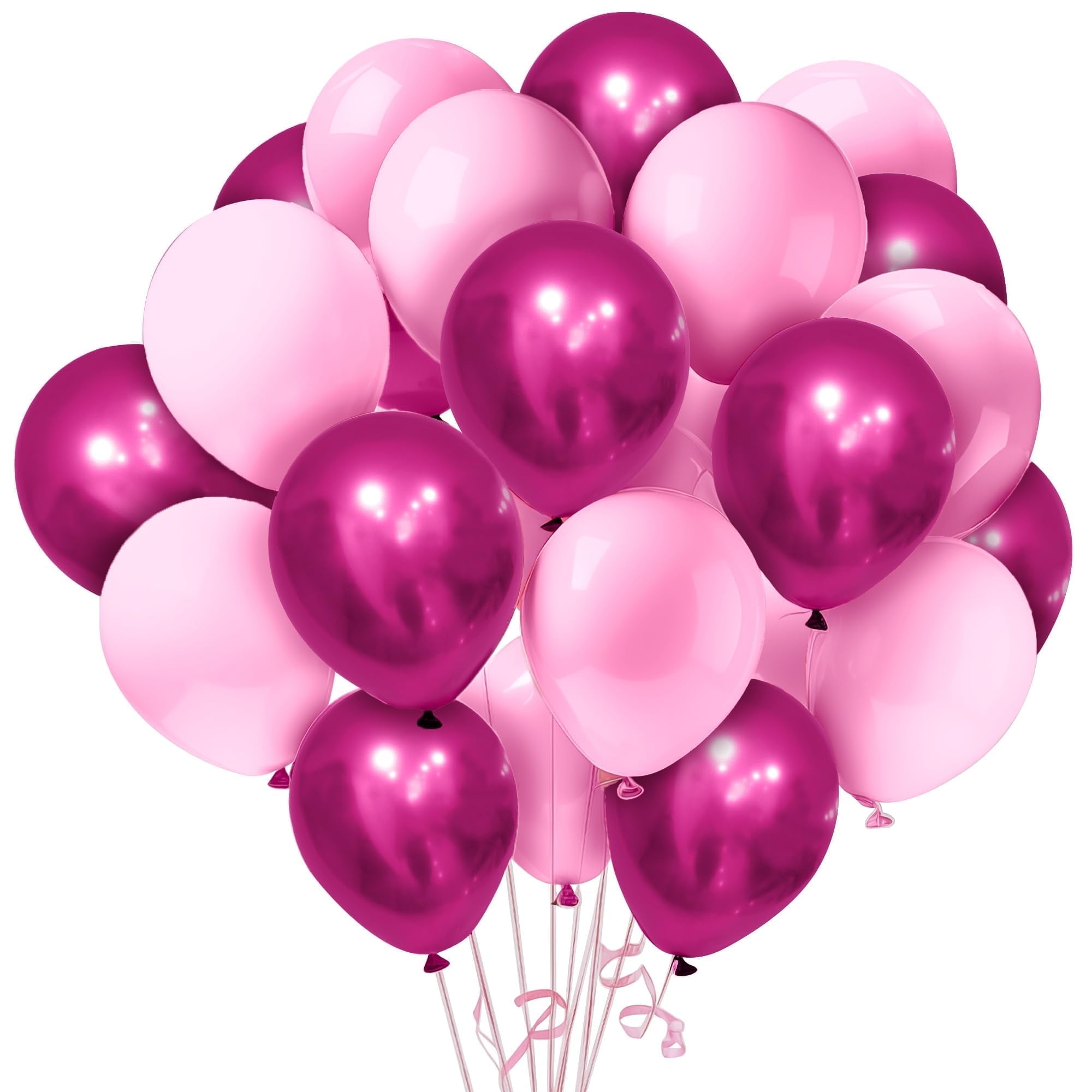 KatchOn, 60pc Chrome Pink Balloons Set, 12inch, Pack of 2 | Pink Party Decorations \u0026 Pink Graduation Decorations